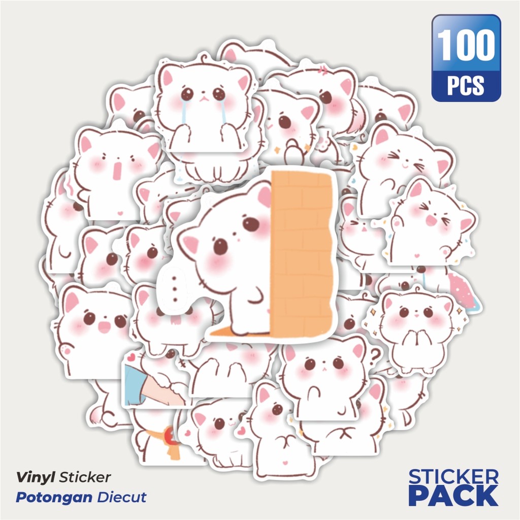 

Terbaru! 50 pcs Stiker Animal Cat Mameow Cute [Kucing] Dekorasi Lucu Kreatif untuk Notebook, Skateboard, HP