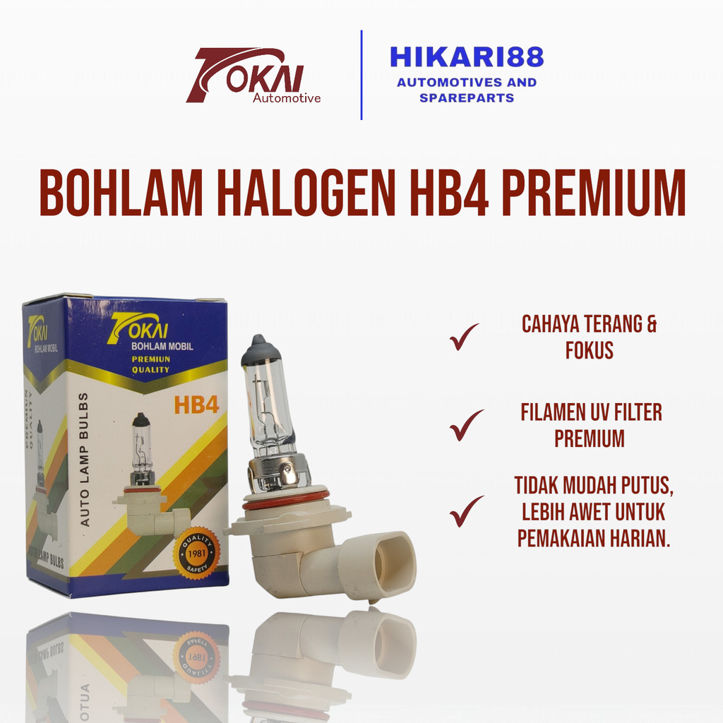 [Grossir/Offline] Bohlam Halogen Motor/Mobil HB4 12 Volt 55 Watt/100 Watt Tokai