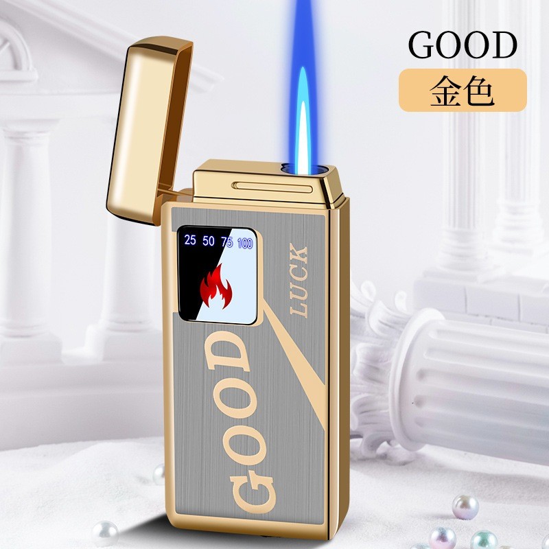 ZN_ Korek Api Las Gas Touch USB Good Luck Gold JM19 Korek Elektrik Gift Korek Api Cas / Korek Api se
