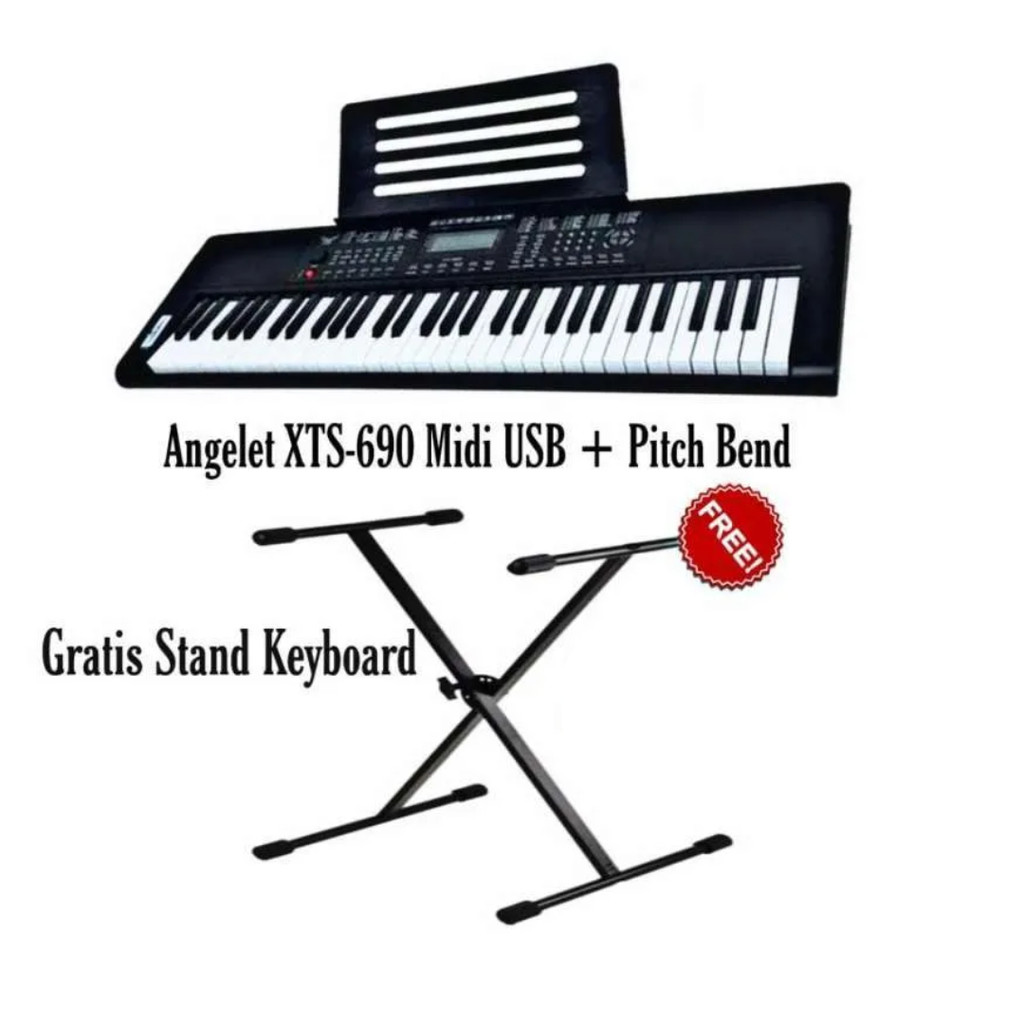 Keyboard Piano Angelet XTS-690 Midi USB  Bonus Stand
