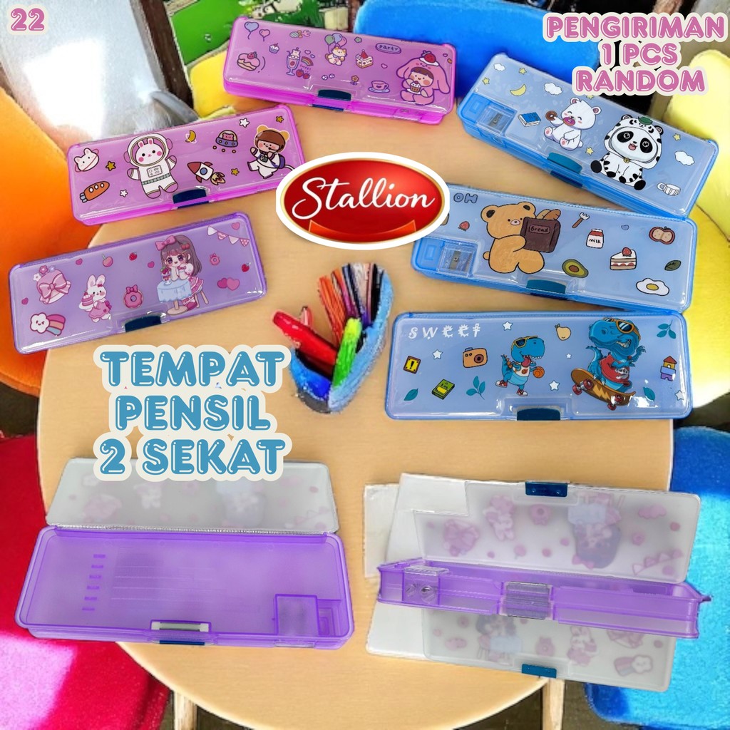 

Kotak Pensil Karakter 2 Sisi Dengan Rautan Mini Alat Tulis Sekolah Anak Tempat Pensil Magnet Multifungsi