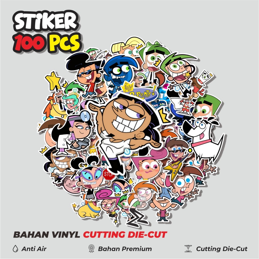 

Terbaru! 50 pcs Stiker Kartun The Fairly Oddparents Dekorasi Lucu Kreatif untuk Notebook, Skateboard, HP
