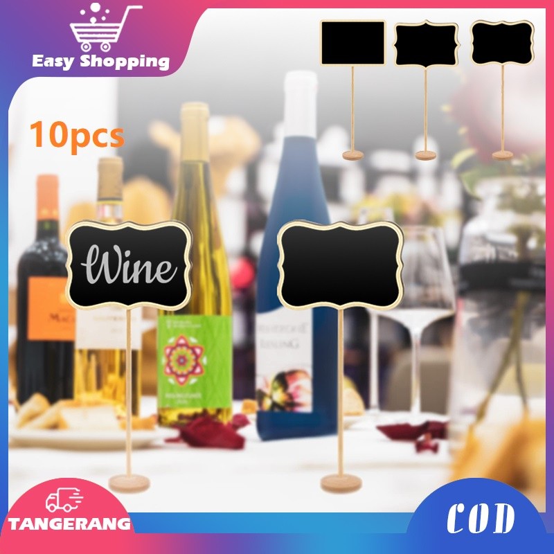 

New 10pcs Mini Chalkboard Papan Tulis Mini Black board Mini Stand BoardPremium