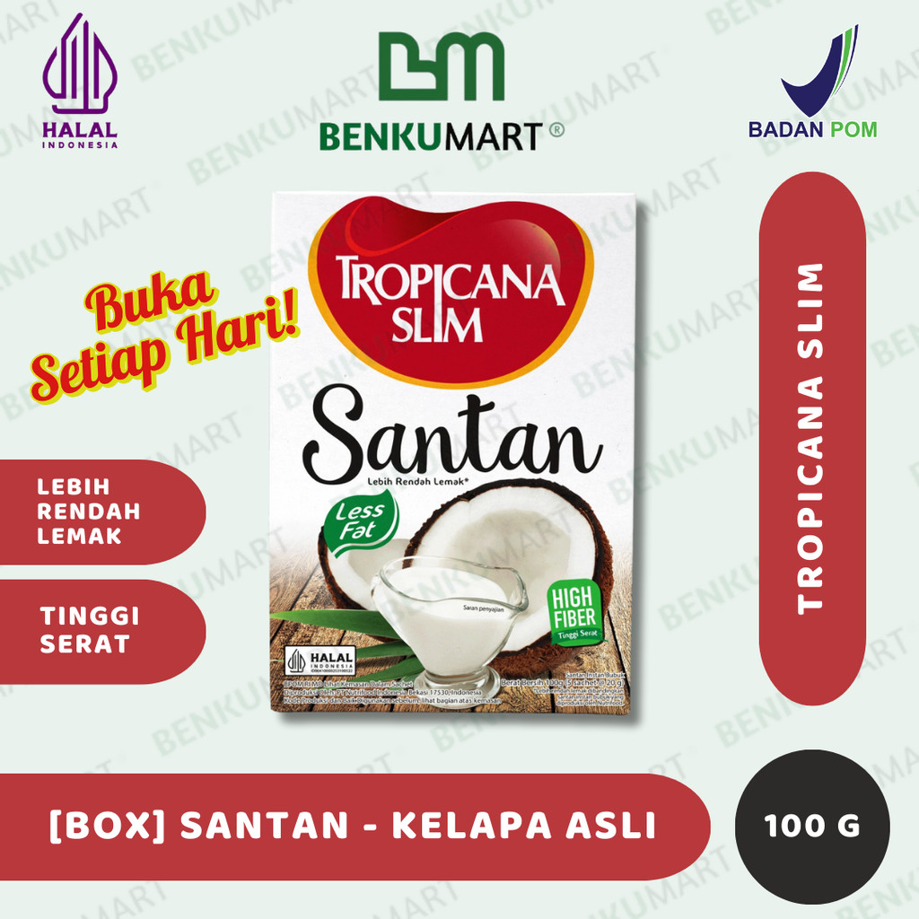 

[BOX] Tropicana Slim Santan (5 x 20 gr) - Bantu Dukung Hidup Sehat (100 gr)