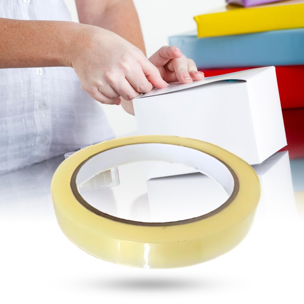 

[ 1 PCS ] Isolasi 1/2 inch 12MM X 100 YARD Lakban Bening Merk Random