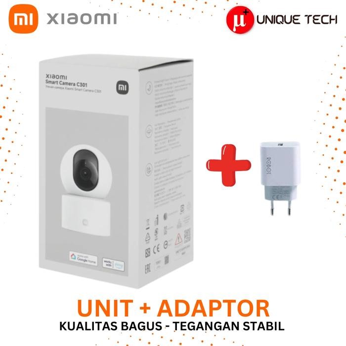 XIAOMI MI CAMERA C301  IP WiFi CCTV INDOOR 3MP 2K GLOBAL PERPADUAN C200 DAN C300 ROTASI 360 SMART HO