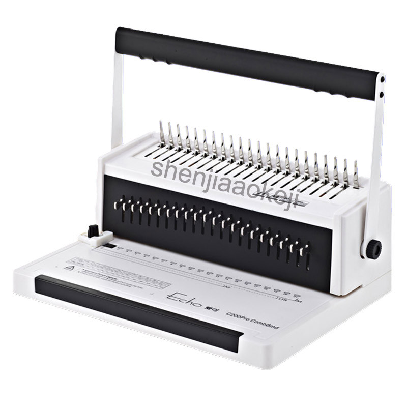 

C200PRO wire Binding Machine rubber ring Binding Machine Clip Text Book Comb-Type Full Drill Punching Machine 1pc
