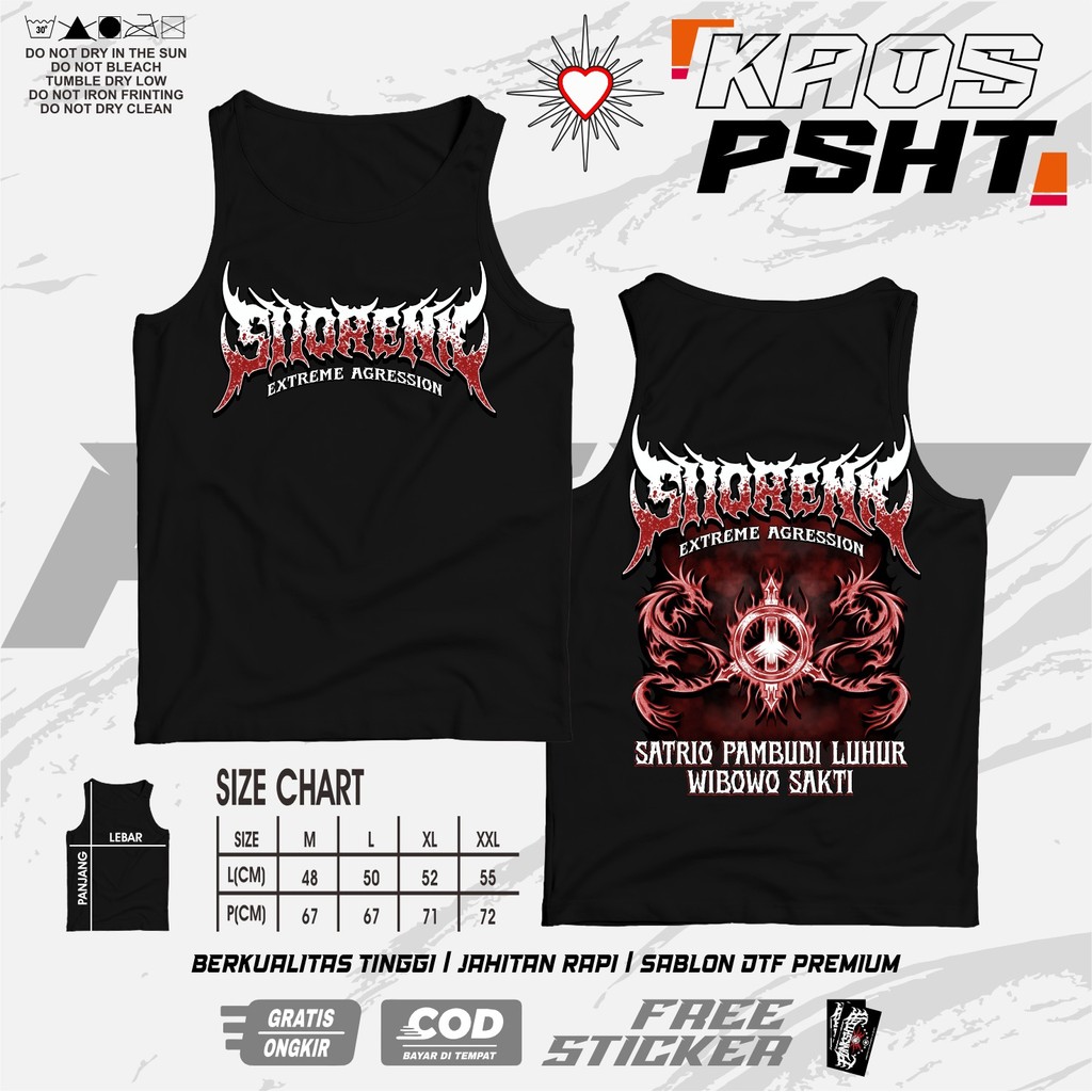 KAOS SINGLET PSHT SHORENK SATRIO PAMBUDI LUHUR SINGLET PSHT TERBARU - SINGLET PSHT SP30SB LAMBANG - 