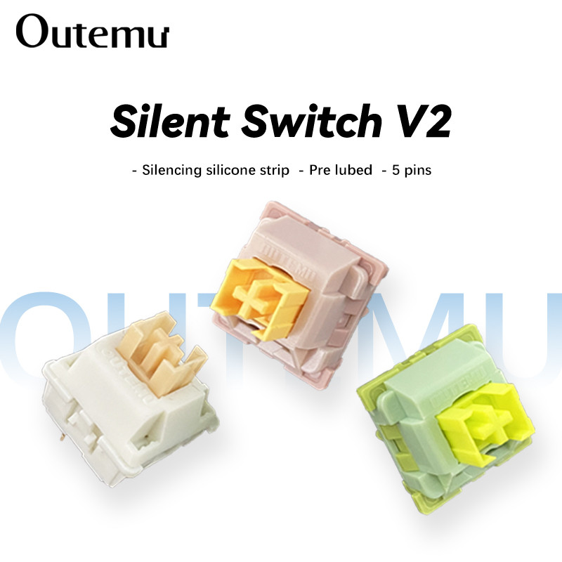 Outemu Silent Peach V2 Switch Upgrade Lemon V2 Switch for Mechanical Keyboard Linear Tactile 5 Pins 