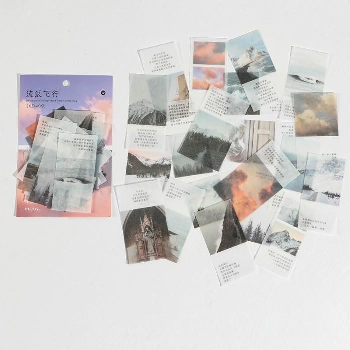 

Vintage Material Stickers Isi 40 Lembar Scenery Word Washi Stiker - E
