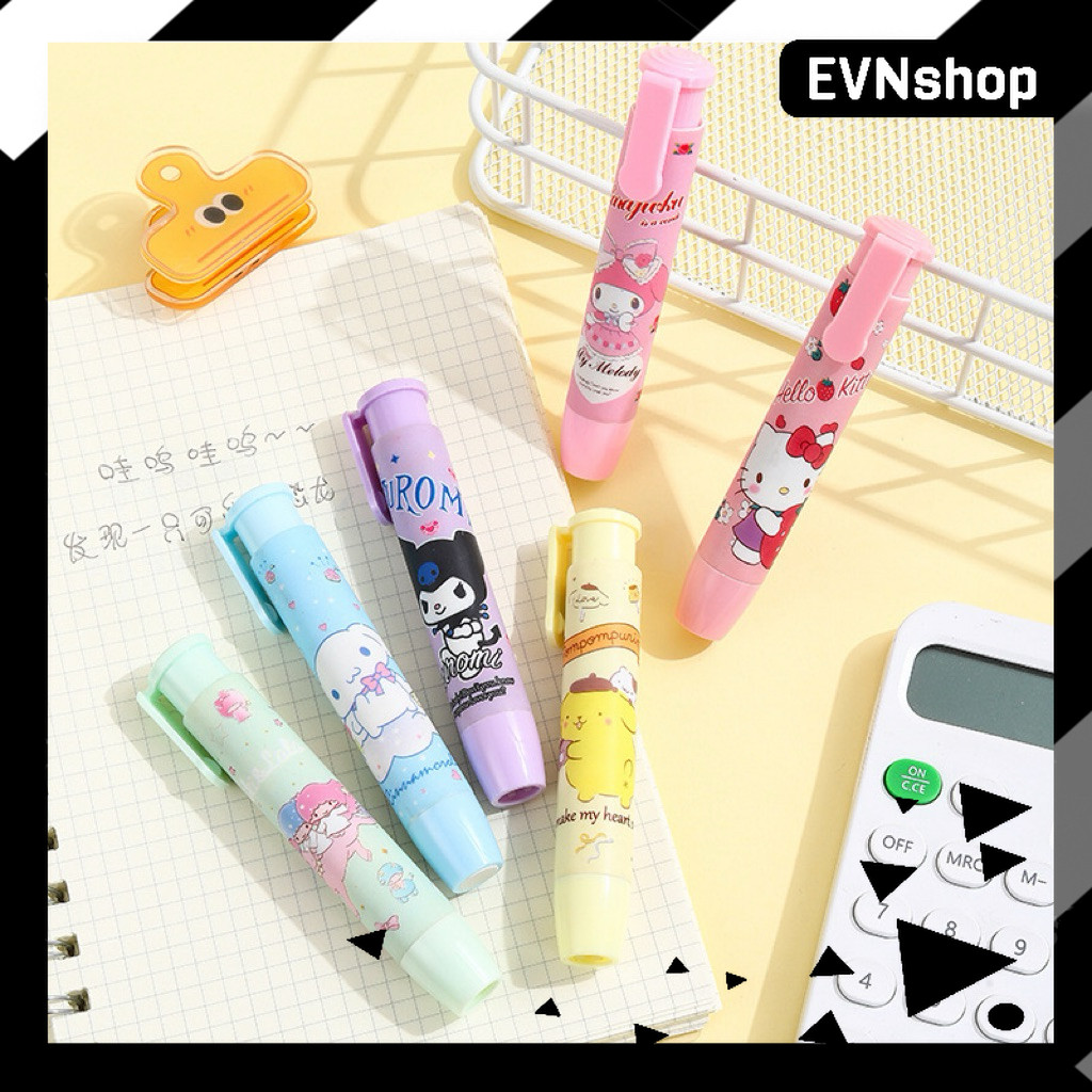 

PENGHAPUS MEKANIK Penghapus Pensil Karakter Lucu Sanrio Model Pen Kuromi Cinnamoroll Hello Kitty