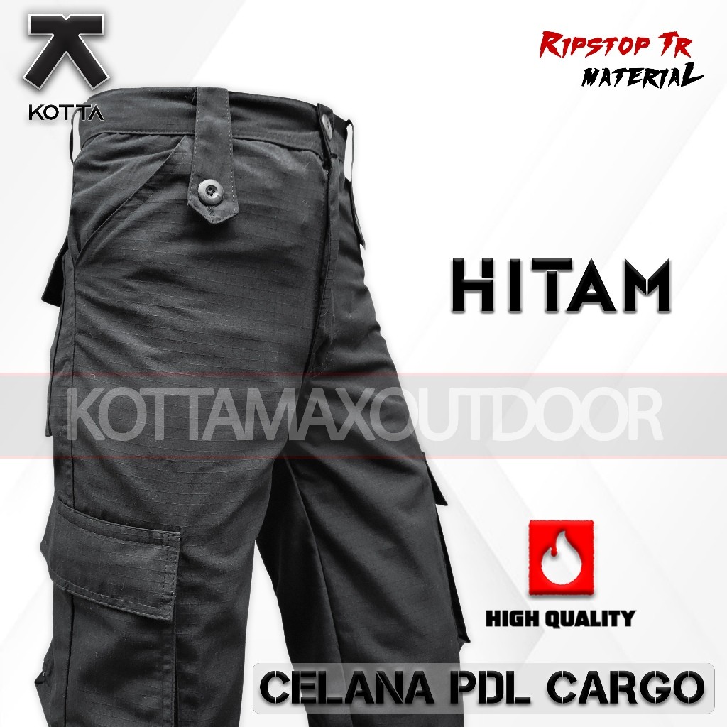 CELANA PDL HITAM PANJANG CARGO LAPANGAN KERJA SATPAM BRIMOB KERJA RIPSTOP PRIA WANITA