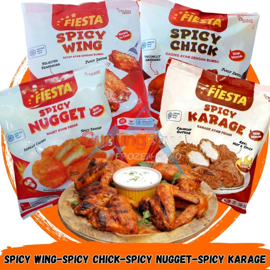 

FIESTA SPICY VARIANS 400GR (SPICY WING/SPICY CHICK/SPICY KARAGE/SPICY NUGGET)