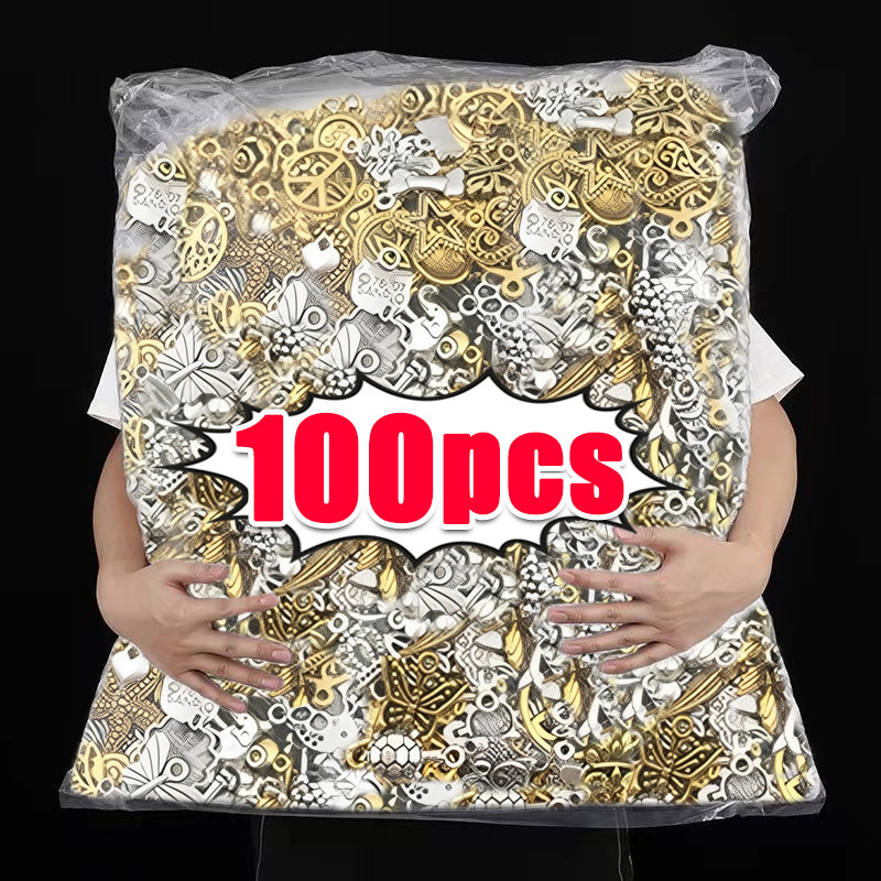 100pcs Tibetan Silver Mixed Pendant Animals Charms Beads for Jewelry Making Bracelet Earrings Neckla