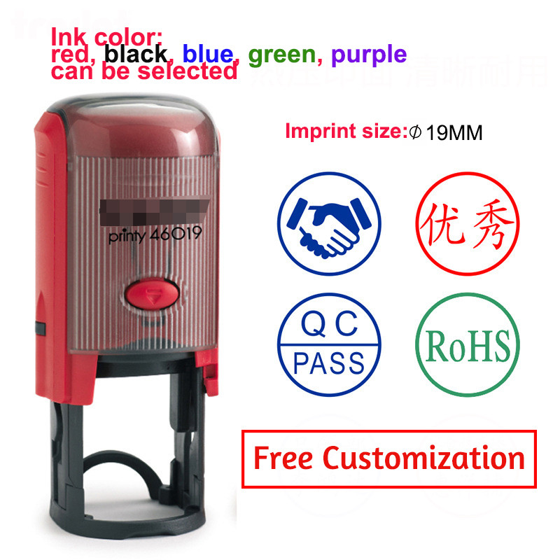 

Custom Round Self Inking Rubber Stamp Round 42mm with Refill Ink Logo Stamp Create Your Own Stamp with Your Text, Logo, Drawing