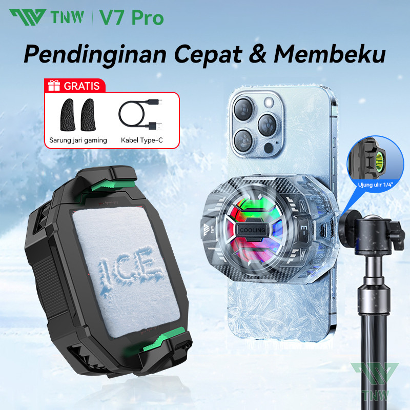 TNW V7pro Fan Cooler Gaming 3 Gear Radiator Pendingin HP Cooling Fan RGB Light Cooler Kipas