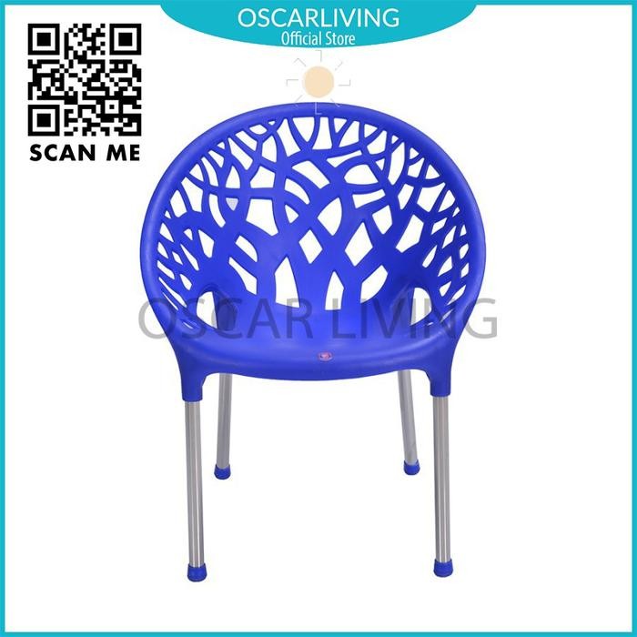 Kursi Twinpan/Kursi Teras/Kursi Santai Plastik Tebal Kaki Stainless - Putih