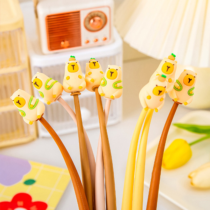 

1 Piece Lytwtw's Cute Creative Capybara Shake Pen Office School Supplies Sweet Stationery Pretty Lovely Soft Gel Pen