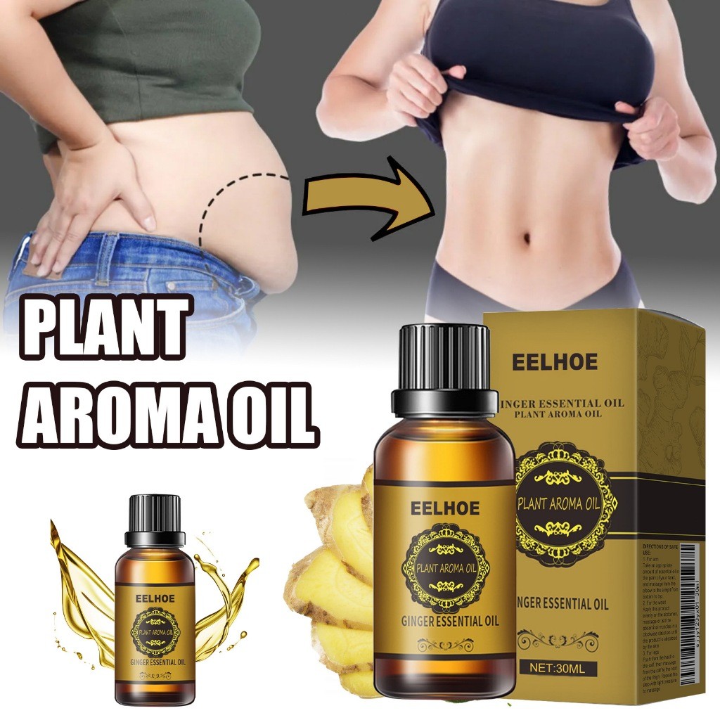 EELHOE Ginger Body Shaping Essential Oil 30ml Slimming Gel Pembakar Lemak Pembakar Lemak Firming Sli