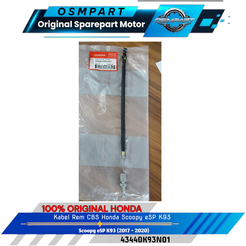 KABEL REM DEPAN SCOOPY ESP K93 K93H HONDA 43440K93N01 ORIGINAL