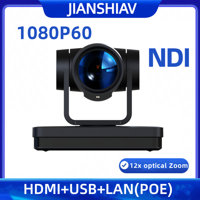 NDI PTZ Camera 12X ZOOM Conference Camera Ptz Video HDMI USB POE Live Streaming Camera for Church Br