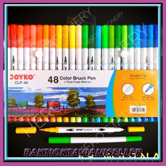 

Pena gel kuas color brush pen joyko set 48 warna CLP-40