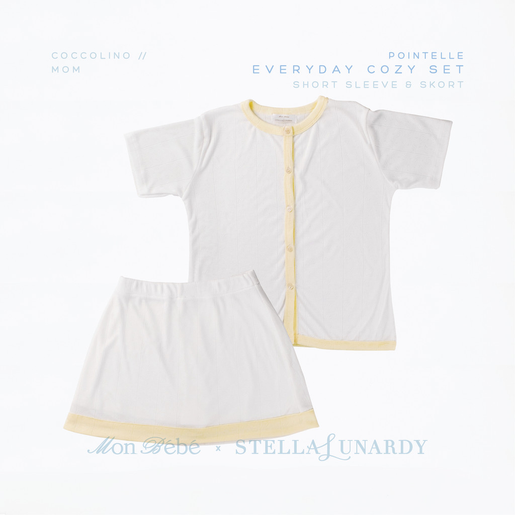 Mon Bébé x Stella Lunardy - Coccolino Mom Everyday Cozy Set - POINTELLE Short Sleeve Top & Skort / B