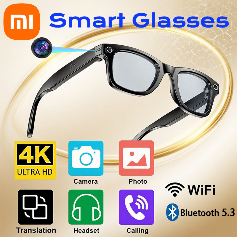Xiaomi 4K Fashion AI Camera Smart Glasses Waterproof Bluetooth5.3 Call Playing Music Smart Glasses I