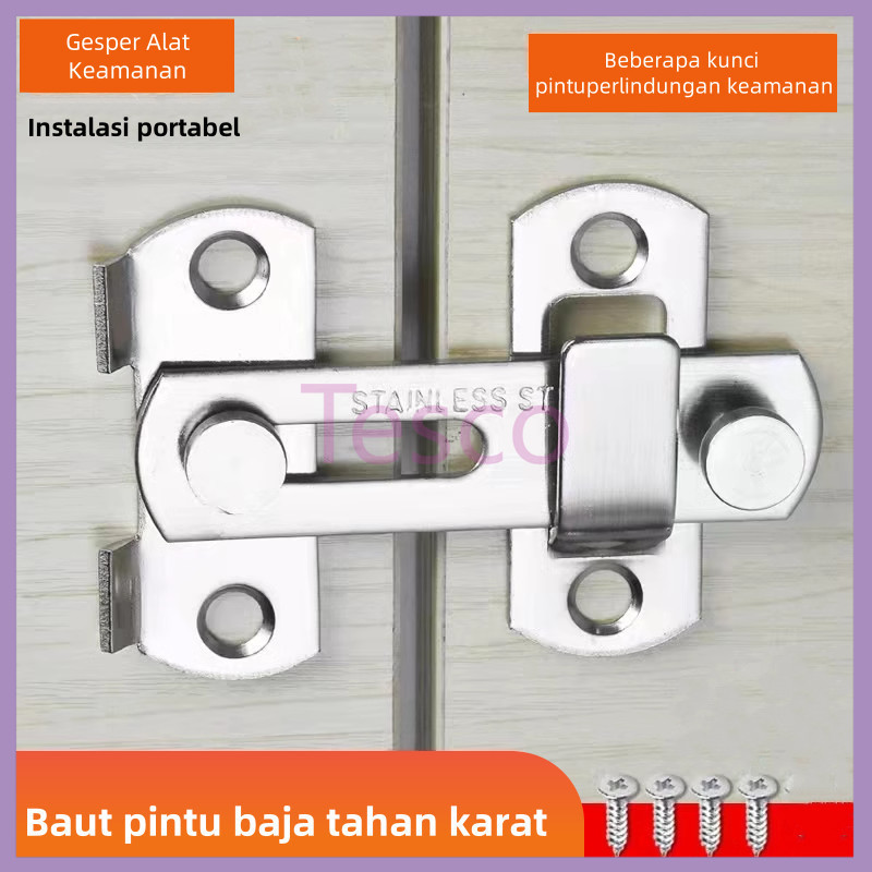 gesper pintu/kunci pintu geser kamar mandi/baut kunci pintu geser anti maling/gesper baut pintu gesp