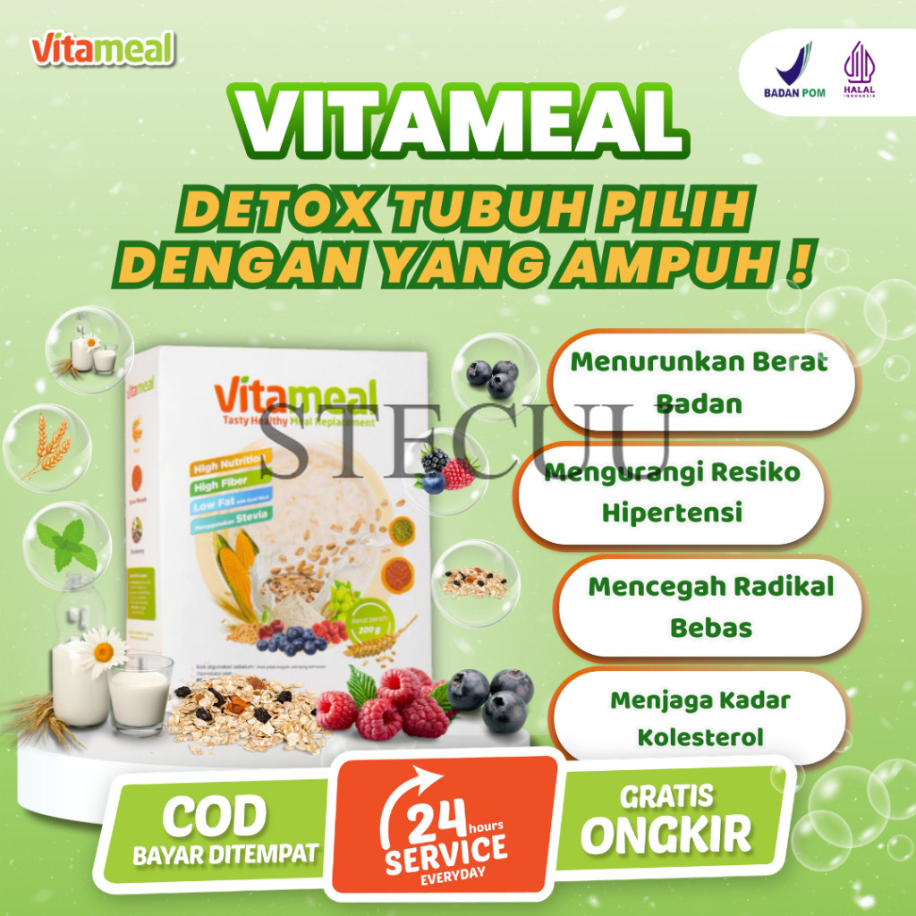 VITAMEAL Sereal Herbal Mengatasi Hipertensi Bantu Gejala Diabetes Gula Darah Tinggi Infeksi Saluran 