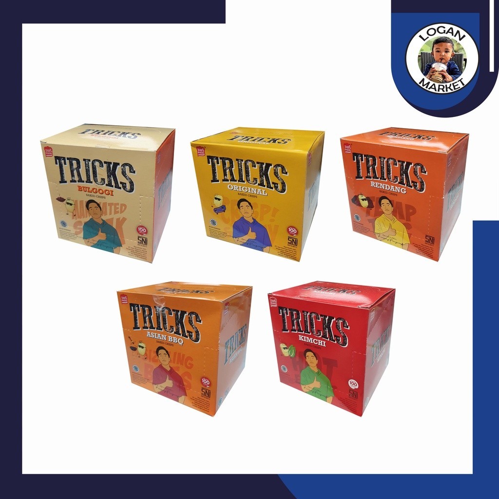 

[jasa kirim reguler] Tricks Baked Chips Potato Box Isi 10 Original Barbeque BBQ Kimchi