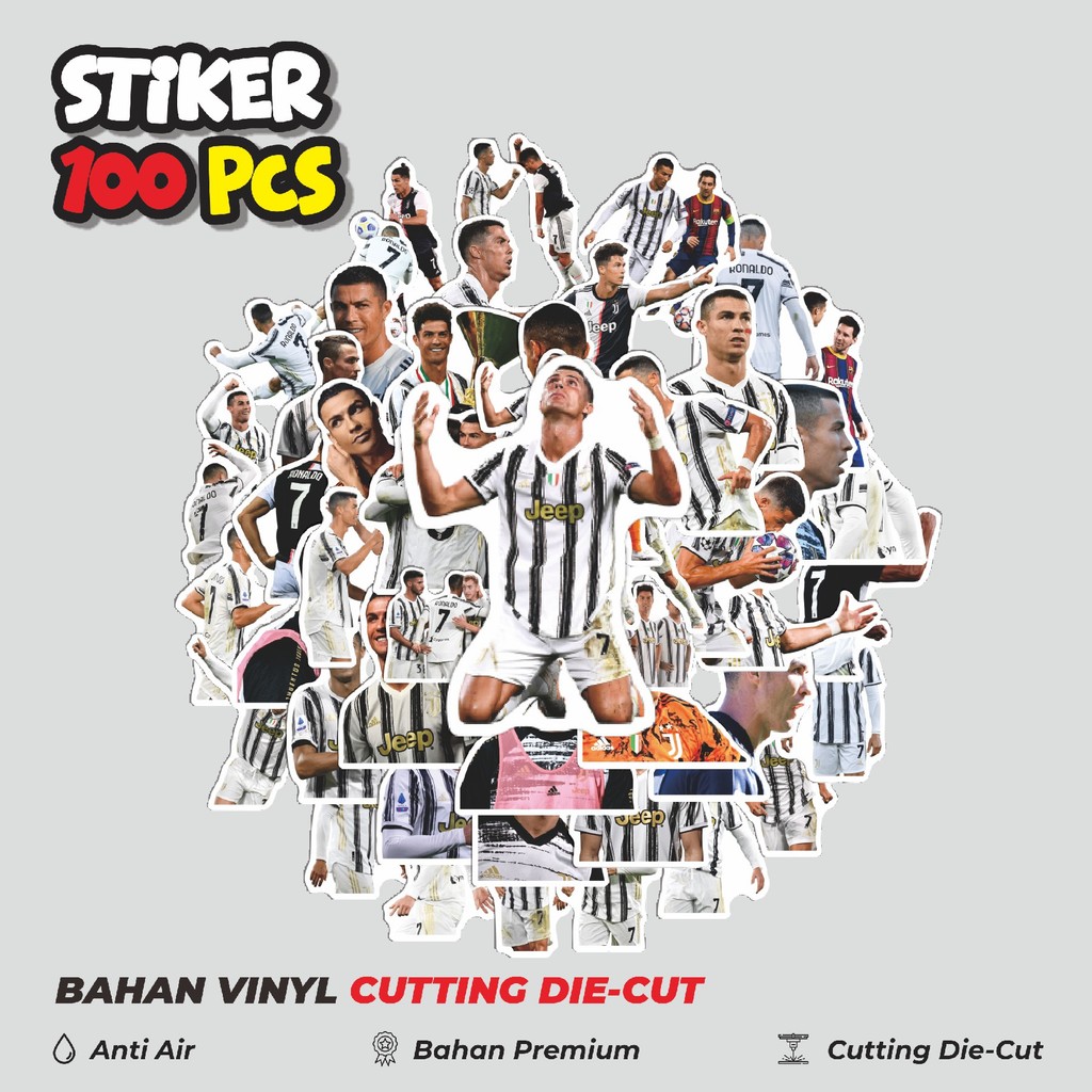 

Terbaru! 50 pcs Stiker CR7 Juventus V3 Dekorasi Lucu Kreatif untuk Notebook, Skateboard, HP
