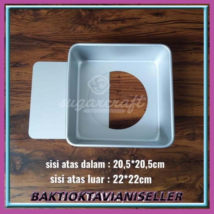 Loyang persegi bongkar pasang 22cm loyang persegi press lepas pasang - Warna