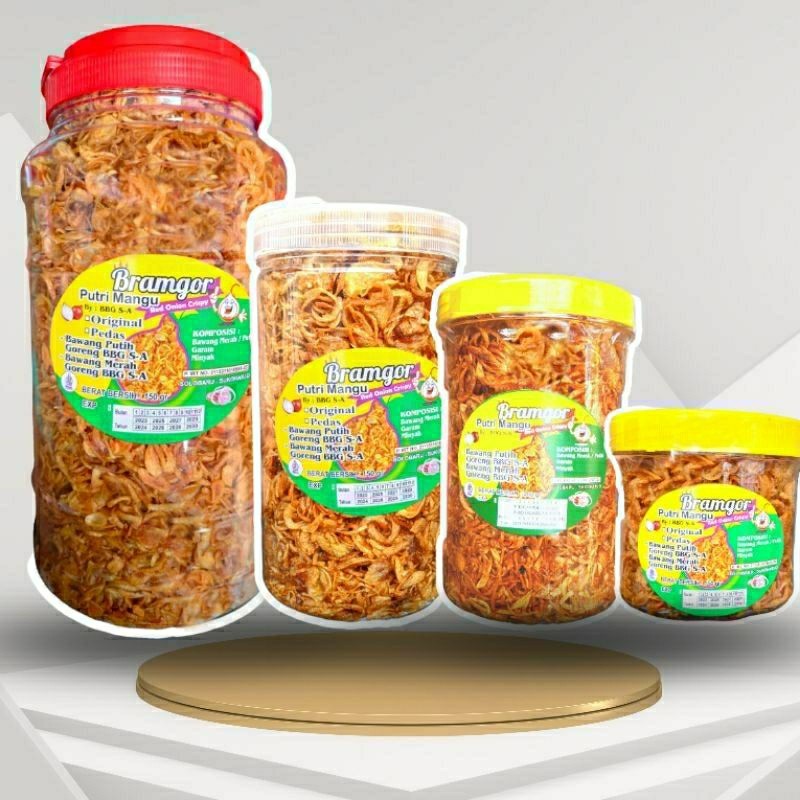 Promo Bawang merah Goreng Asli ( brambang) tanpa campuran Tepung Asli Putra Solo 500gr