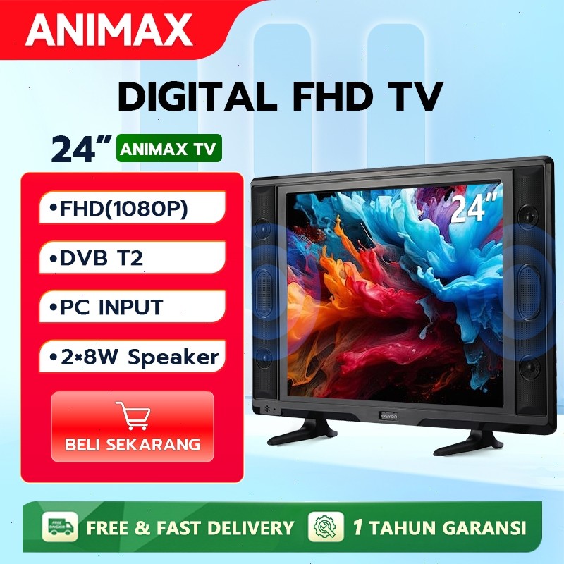 Animax TV Digital 24 Inch 25 Inch Televisi LED FHD TV LED Digital 22/24/25 Inch Murah Promo 21/22/24
