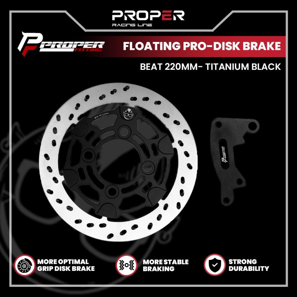 PROPER FITTING FLOATING - DISK BRAKE PIRINGAN CAKRAM BEAT 220MM