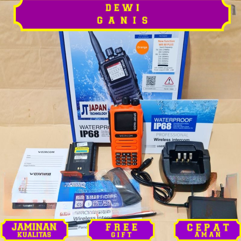HT WEIRCOM WR88 PLUS 6BAND WATERPROOF HT WEIRCOM WR 88 PLUS SPORT RADIO 6BAND ORI HT WEIRCOM SPORT R