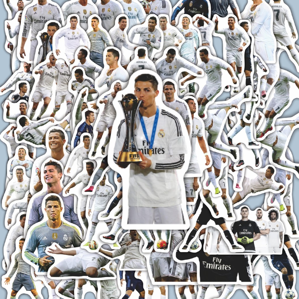 

100PCS Lucu Stiker CR7 Real Madrid V2 Stiker Aesthetic Stiker Anti Air Stikers Berperekat Waterproof sticker decal buat Motor Helm Buku Journal Koper Casing HP Laptop Botol Minum Hadiah anak