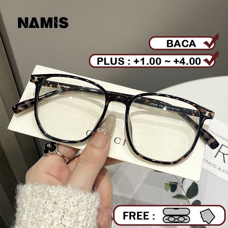 Namis Kacamata Baca Plus Anti Radiasi Blueray Pria Wanita Besar Frame Kaca Mata Optik 27045