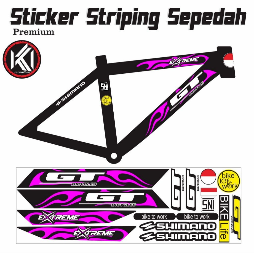 STRIPING STICKER SEPEDAH MOTIP GT SIMPEL DAN ELEGAN STRIPING BIKE