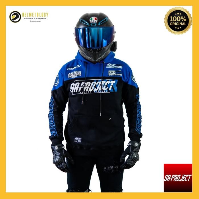SR Project Racing Stories Blue Hoodie Casual Jaket Motor Original