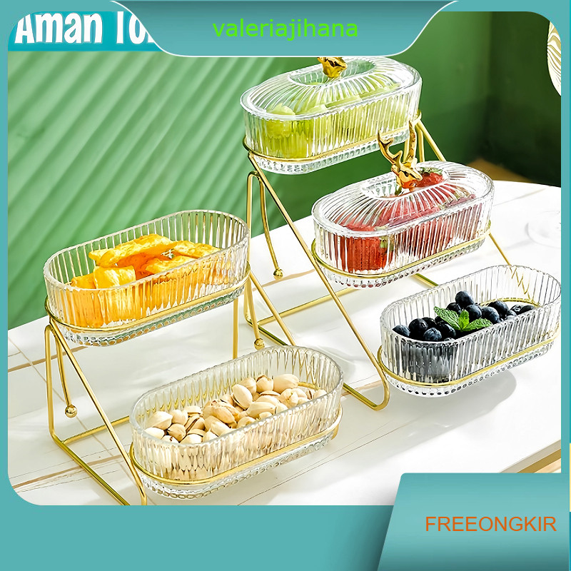 Tempat Buah Toples Tempat Buah Wadah Buah Estetik Toples Akrilik Set Toples Cemilan Toples Lebaran