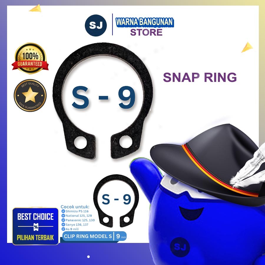 SNAP RING S9 - SNAPRING S-9 PANASONIC NATIONAL SANYO - SPAREPART POMPA AIR / S -12 S12 SNAP RING