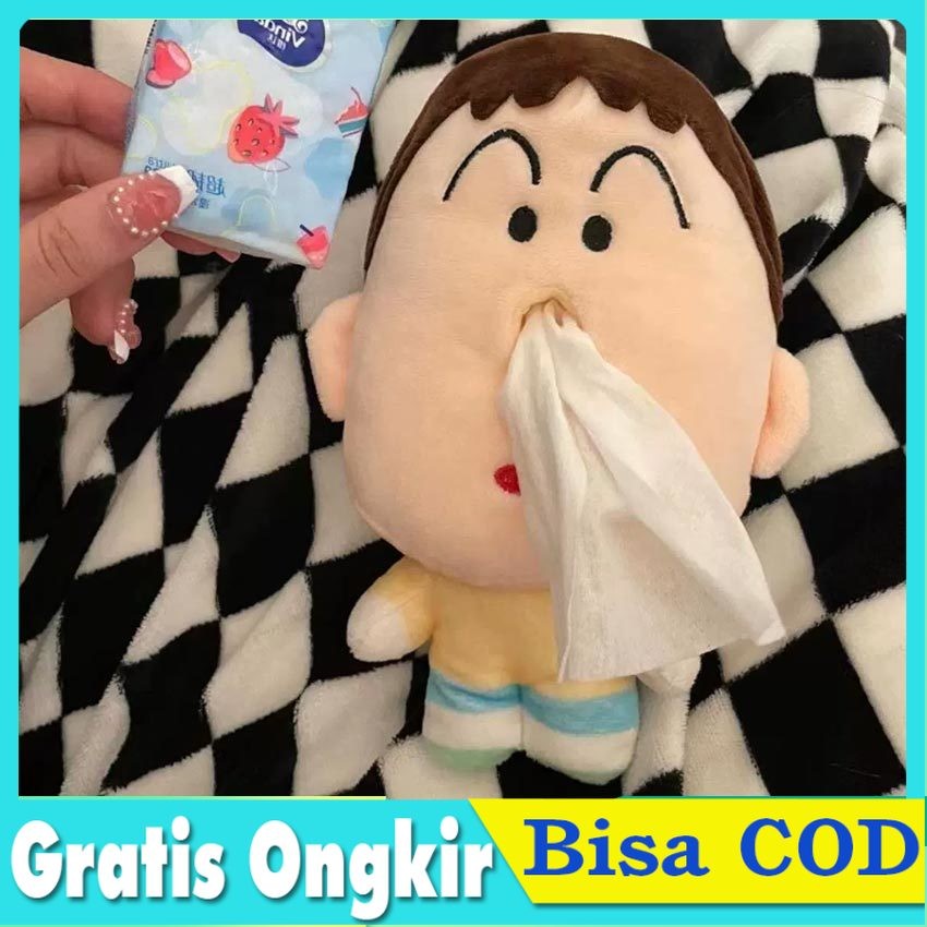 Kotak Tisu Mini Bentuk Boneka - Tempat Tisu Gantungan Kunci Karakter, Plush Doll Unik