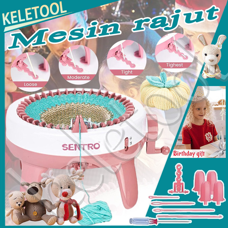 Mesin rajut DIY papan rajut datar alat pemutar benang penghitung garis syal DIY yang efisien topi da