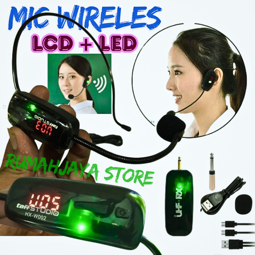 CASEORY JAYA TAFFSTUDIO MIK MIC WIRELESS BANDO KARAOKE BLUETOOTH IMAM MASJID PEMANDU TANPA KABEL - H