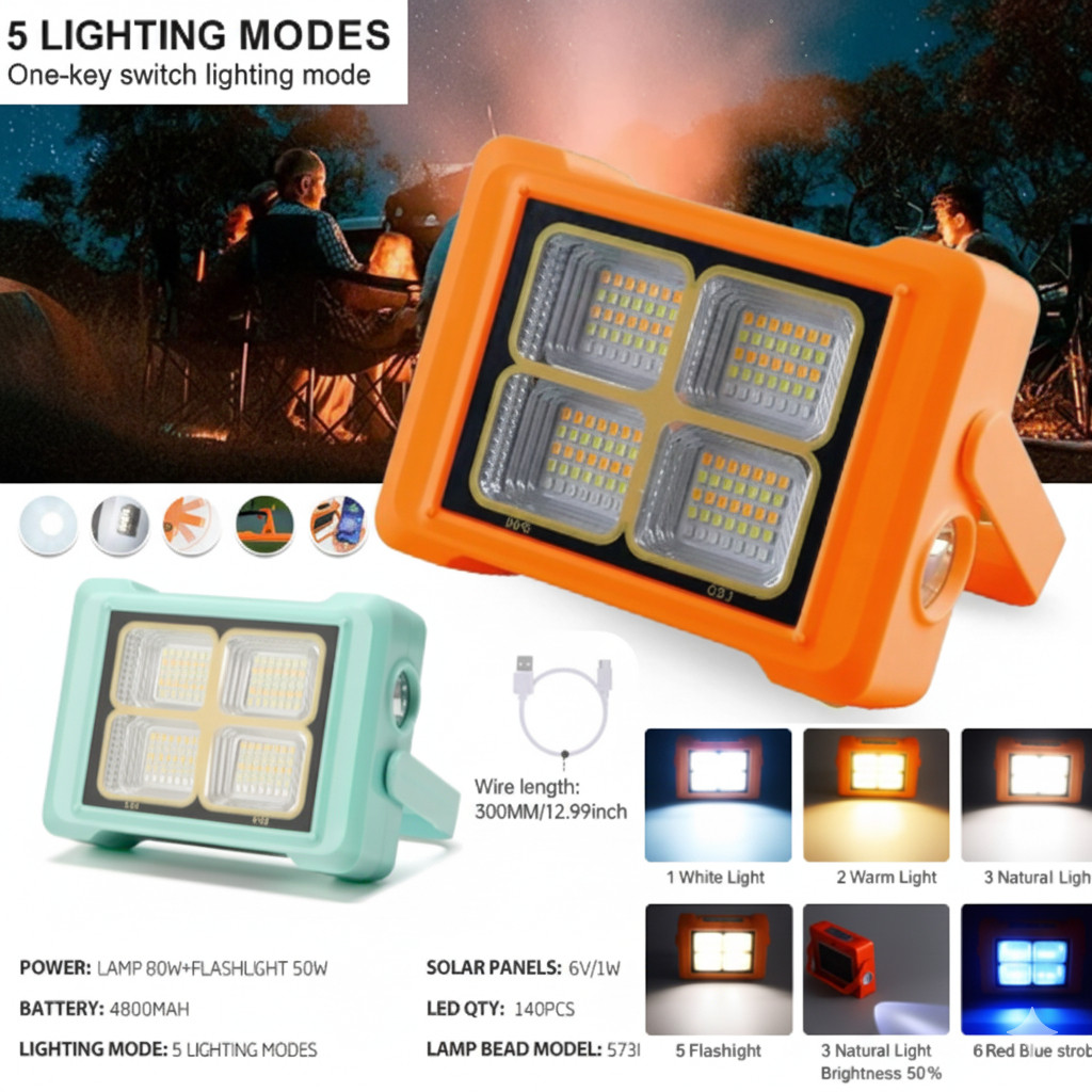 Lampu Emergency Tenaga Surya TAHAN 24 JAM || Solar LED Light 300W