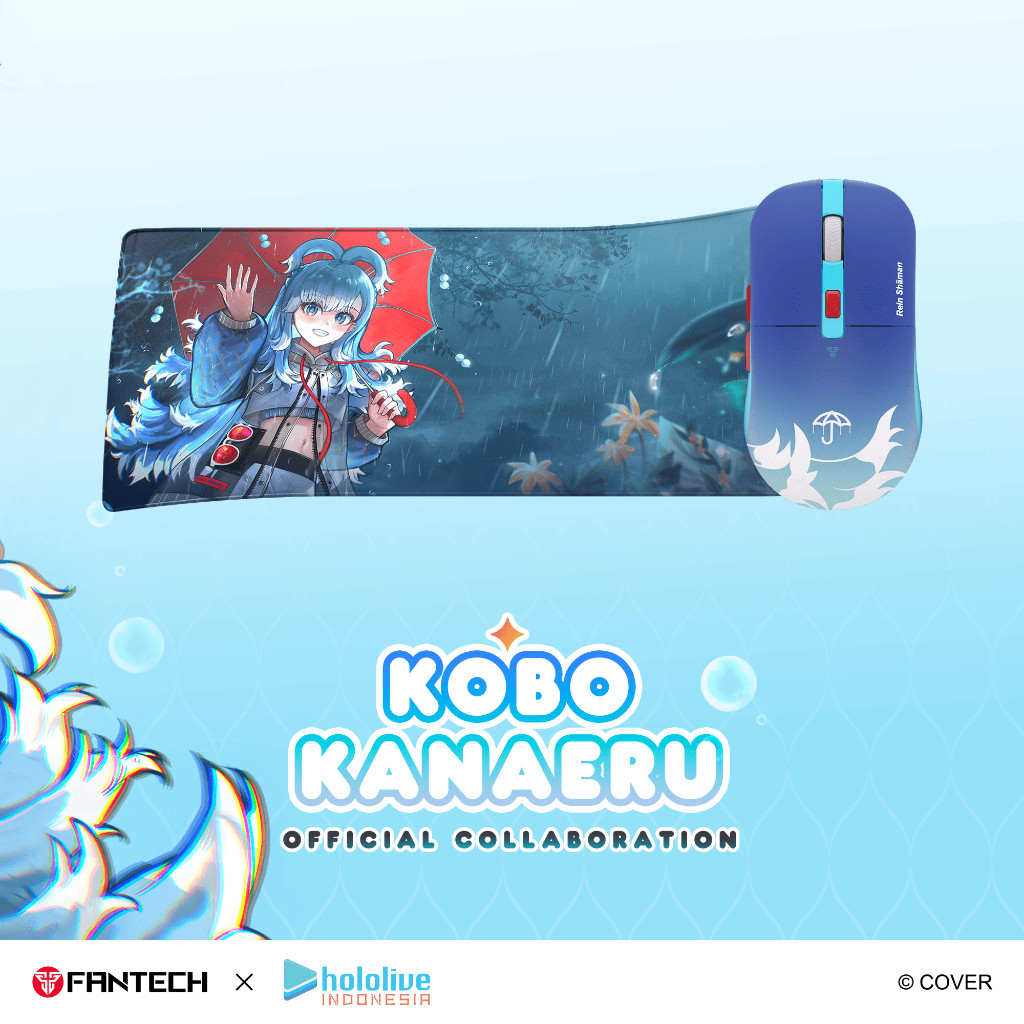 FANTECH x KOBO KANAERU HOLOLIVE EXCLUSIVE Limited Edition Deskmat MP905 & Mouse WG9 Gaming Wireless