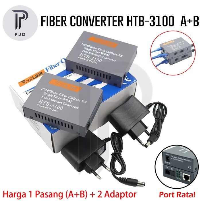 AURABYTE Netlink HTB-3100 Media Converter Fiber Optik Fiber Optic HTB3100