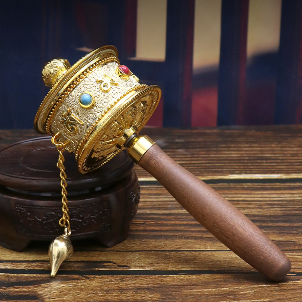 Tuhopeta Tibetan Prayer Wheel And Singing Bowl Set Handheld Meditation Tools for Mindfu ess Practice